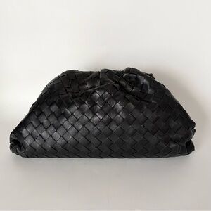 Bottega Veneta Intrecciato The Pouch Clutch Black